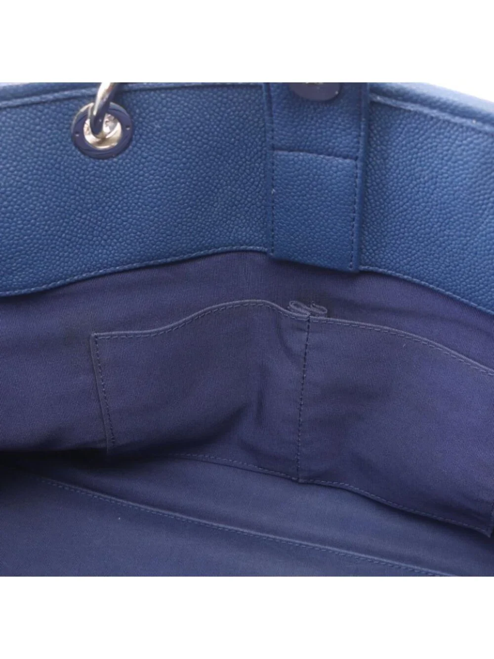 Chanel Tote Bag Quilted 2-Way Blue Caviar Leather